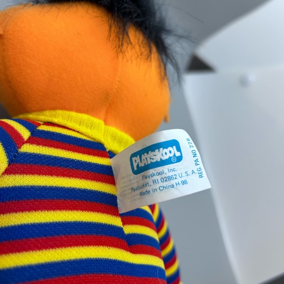 Vintage Sesame Street Stuffed Ernie Toy Plush Jim Henson Playskool 1984 - Picture 9 of 10